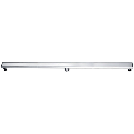 ALFI Brand ABLD59B-BSS 59" Brushed Stainless Steel Rectangle Linear Shower Drain With Solid Cover