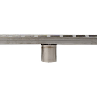 ALFI Brand ABLD59C-BSS 59" Brushed Stainless Steel Rectangle Linear Shower Drain With Groove Holes
