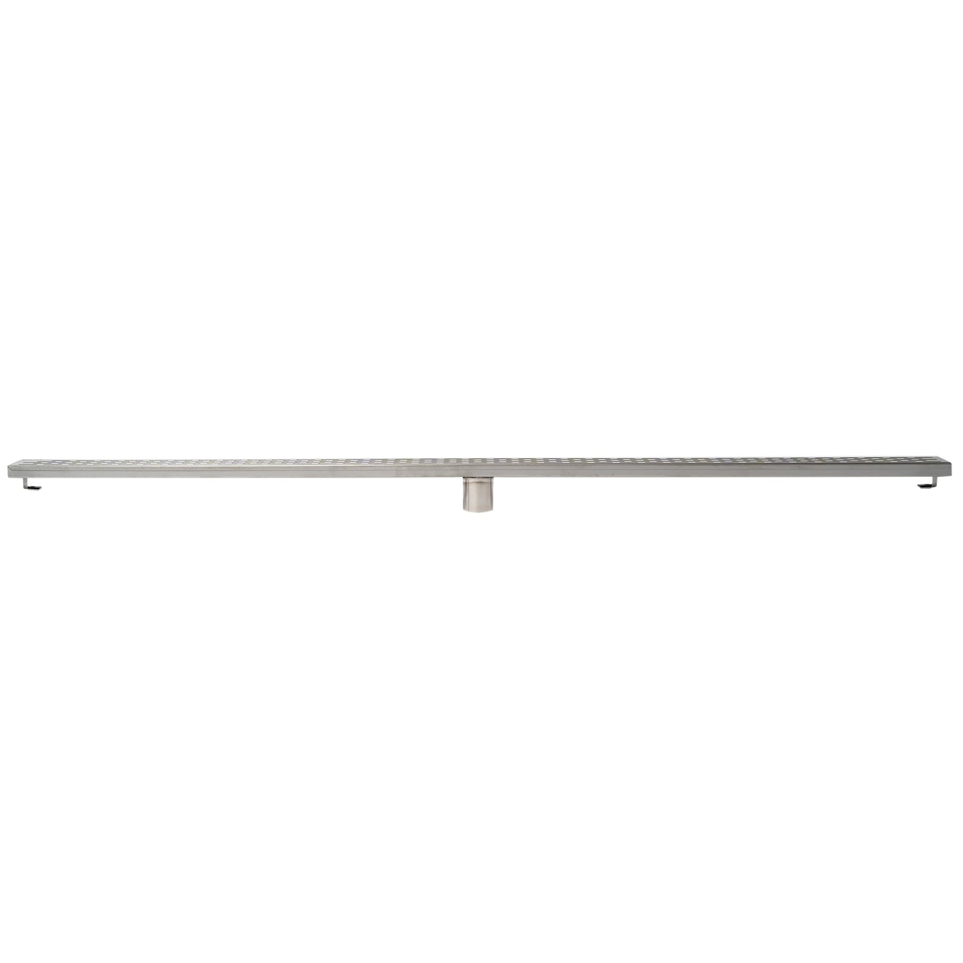 ALFI Brand ABLD59C-BSS 59" Brushed Stainless Steel Rectangle Linear Shower Drain With Groove Holes
