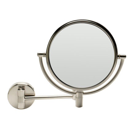 ALFI Brand ABM8WR-BN 8" Brushed Nickel Wall-Mounted Round 5x Magnifying Cosmetic Mirror