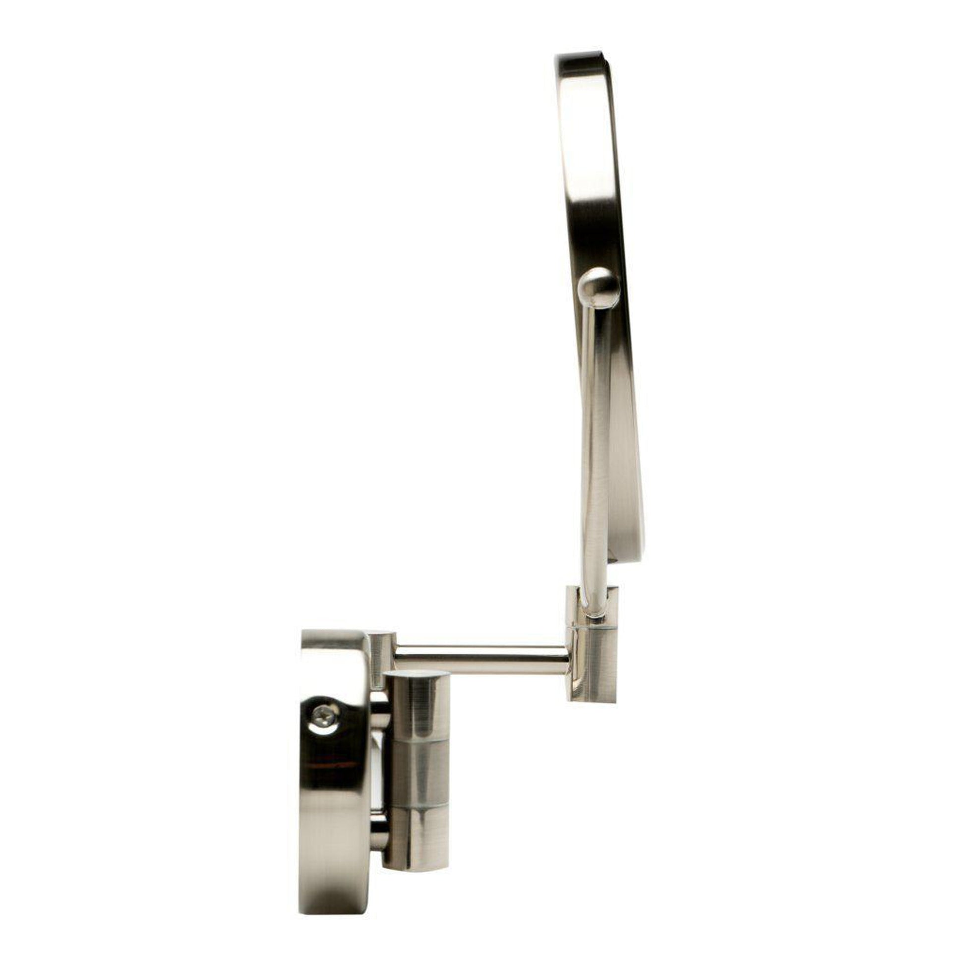 ALFI Brand ABM8WR-BN 8" Brushed Nickel Wall-Mounted Round 5x Magnifying Cosmetic Mirror