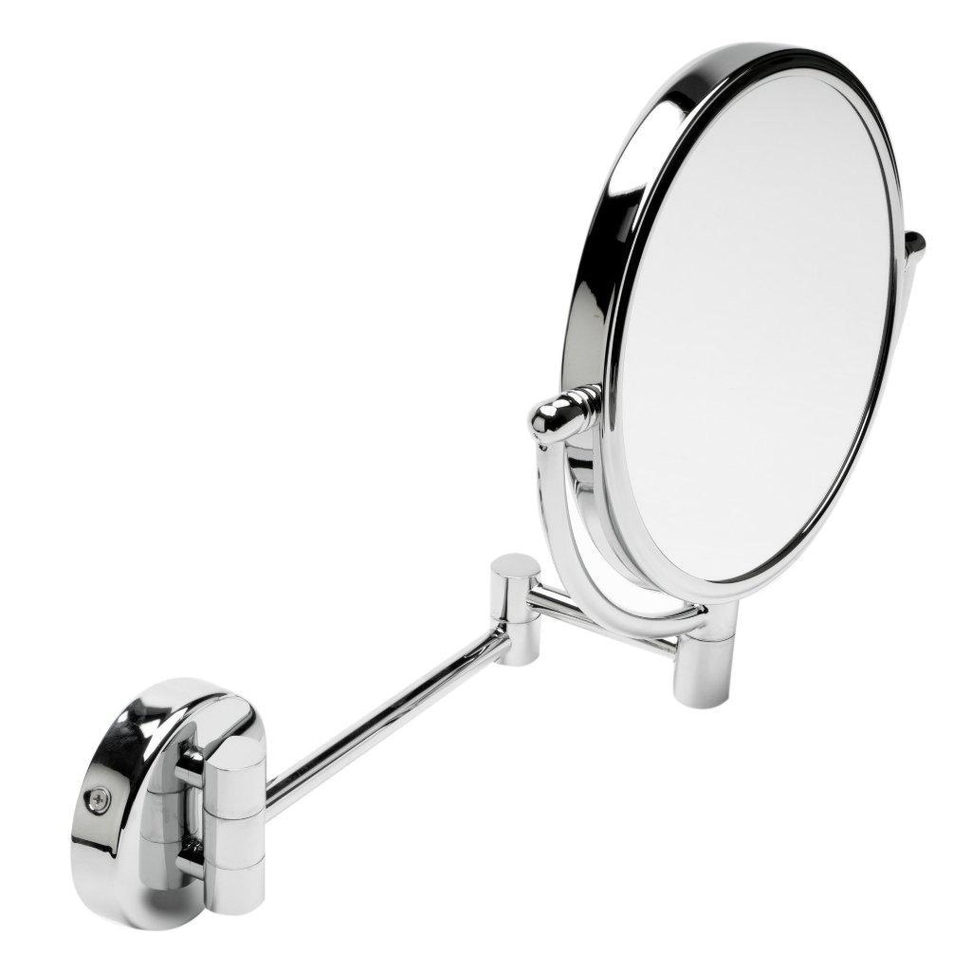 ALFI Brand ABM8WR-PC 8" Polished Chrome Wall-Mounted Round 5x Magnifying Cosmetic Mirror