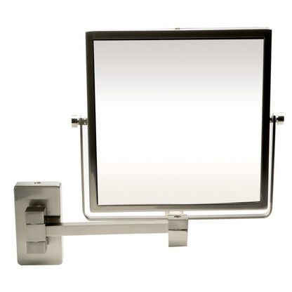 ALFI Brand ABM8WS-BN 8" Brushed Nickel Wall-Mounted Square 5x Magnifying Cosmetic Mirror