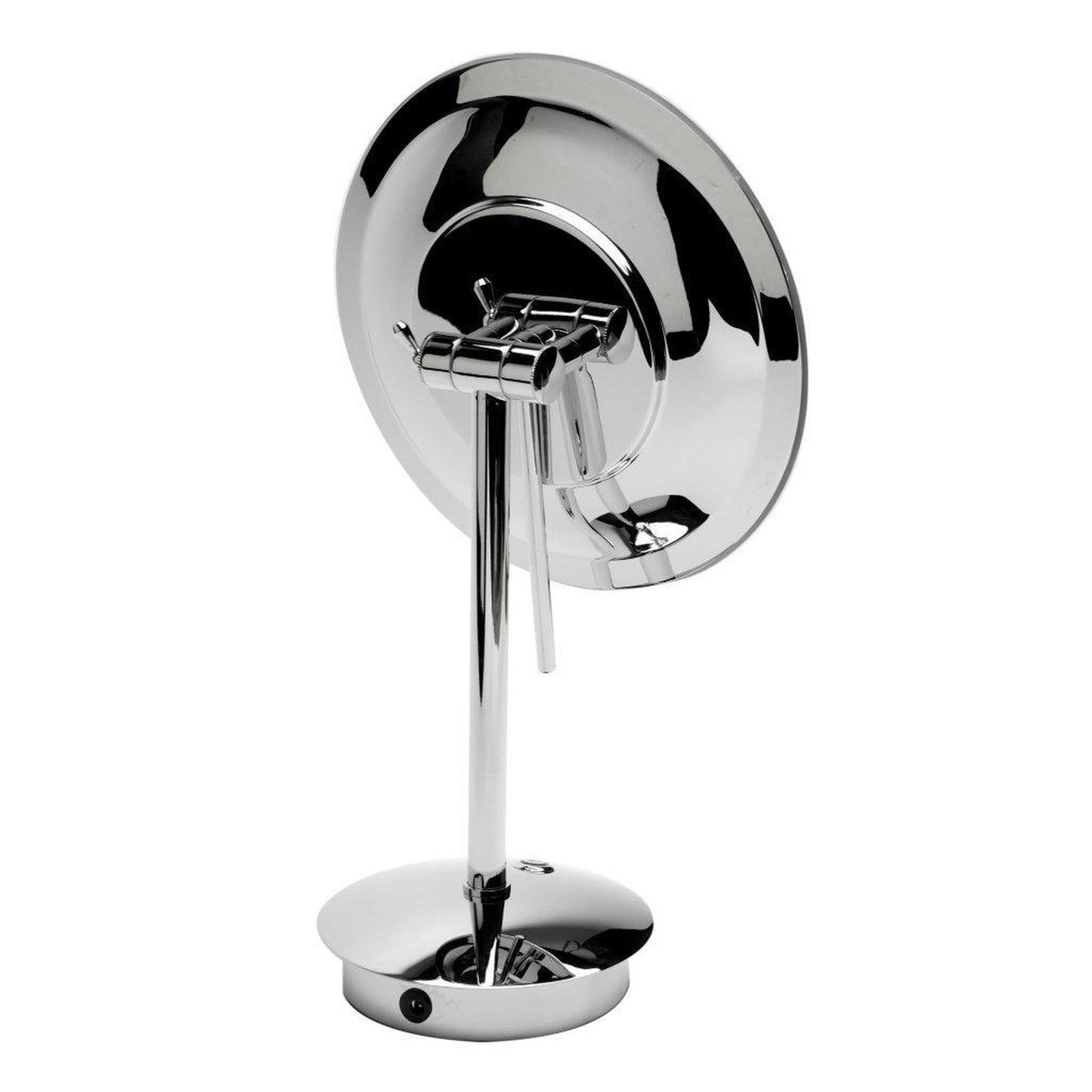 ALFI Brand ABM9FLED-PC 9" Polished Chrome Freestanding Tabletop Round 5x Magnifying Cosmetic Mirror With Light