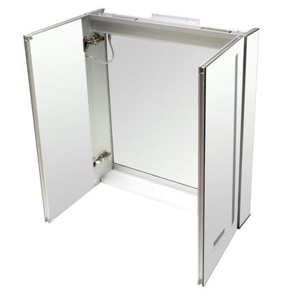 ALFI Brand ABMC2630BT 26" x 30" LED Lighted Hinged Double Door Bluetooth Frameless Mirror Medicine Cabinet With Tempered Glass Shelves