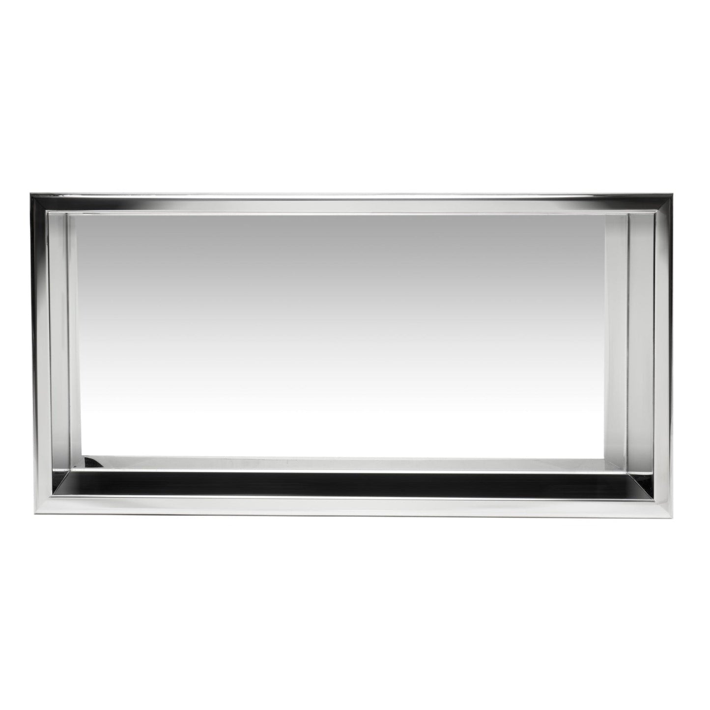 ALFI Brand ABN2412-PSS 24" x 12" Polished Stainless Steel Rectangle Horizontal Single Shelf Bath Shower Niche
