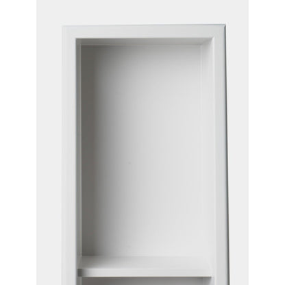 ALFI Brand ABNC0836-W 8" x 36" White Matte Stainless Steel Rectangle Vertical Triple Shelf Bath Shower Niche