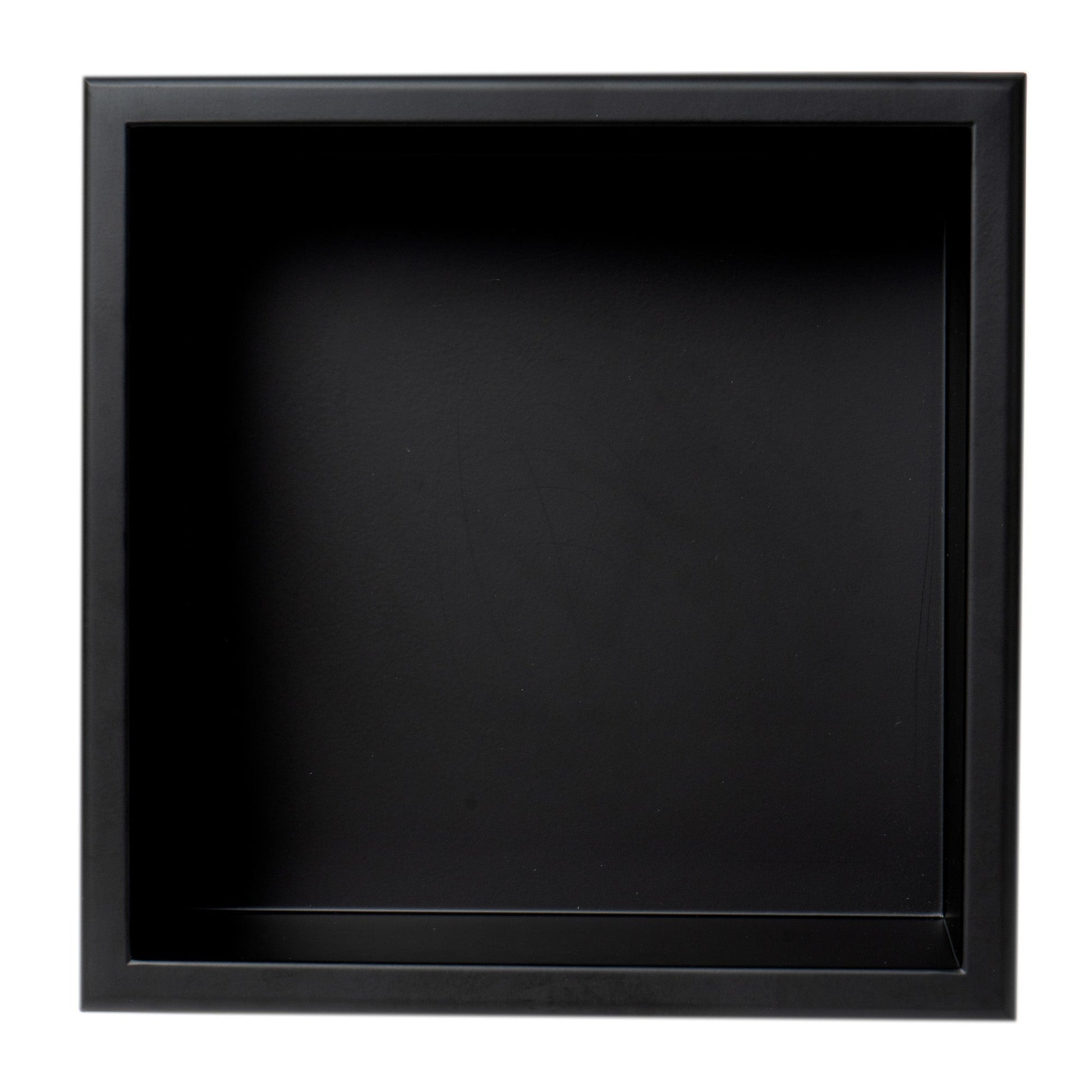 ALFI Brand ABNC1212-BLA 12" Black Matte Stainless Steel Square Single Shelf Bath Shower Niche