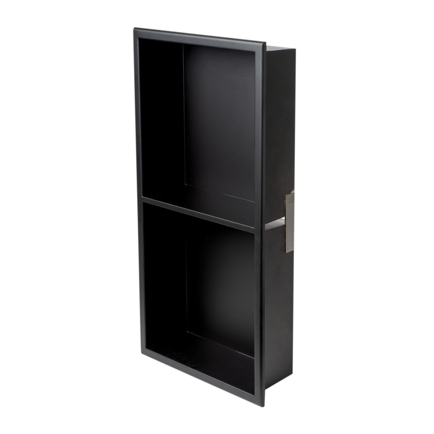 ALFI brand 24 x 12 Black Matte Stainless Steel Horizontal Single Shelf -  Luxury Bath Collection
