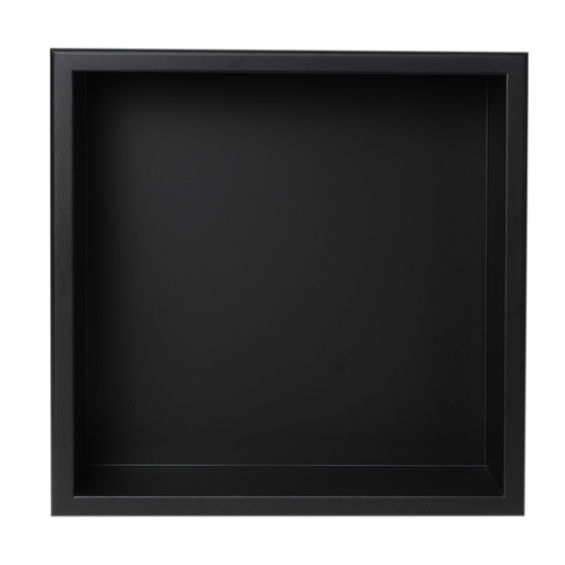 ALFI Brand ABNC1616-BLA 16" Black Matte Stainless Steel Square Single Shelf Bath Shower Niche