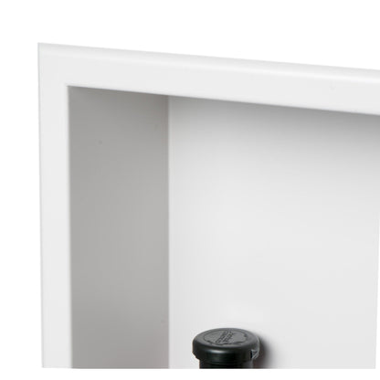 ALFI Brand ABNC1616-W 16" White Matte Stainless Steel Square Single Shelf Bath Shower Niche