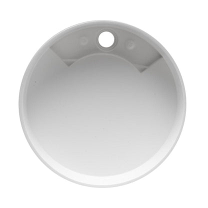 ALFI Brand ABRS15R 15" White Matte Above Mount Round Solid Surface Resin Bathroom Sink With Chrome Drain