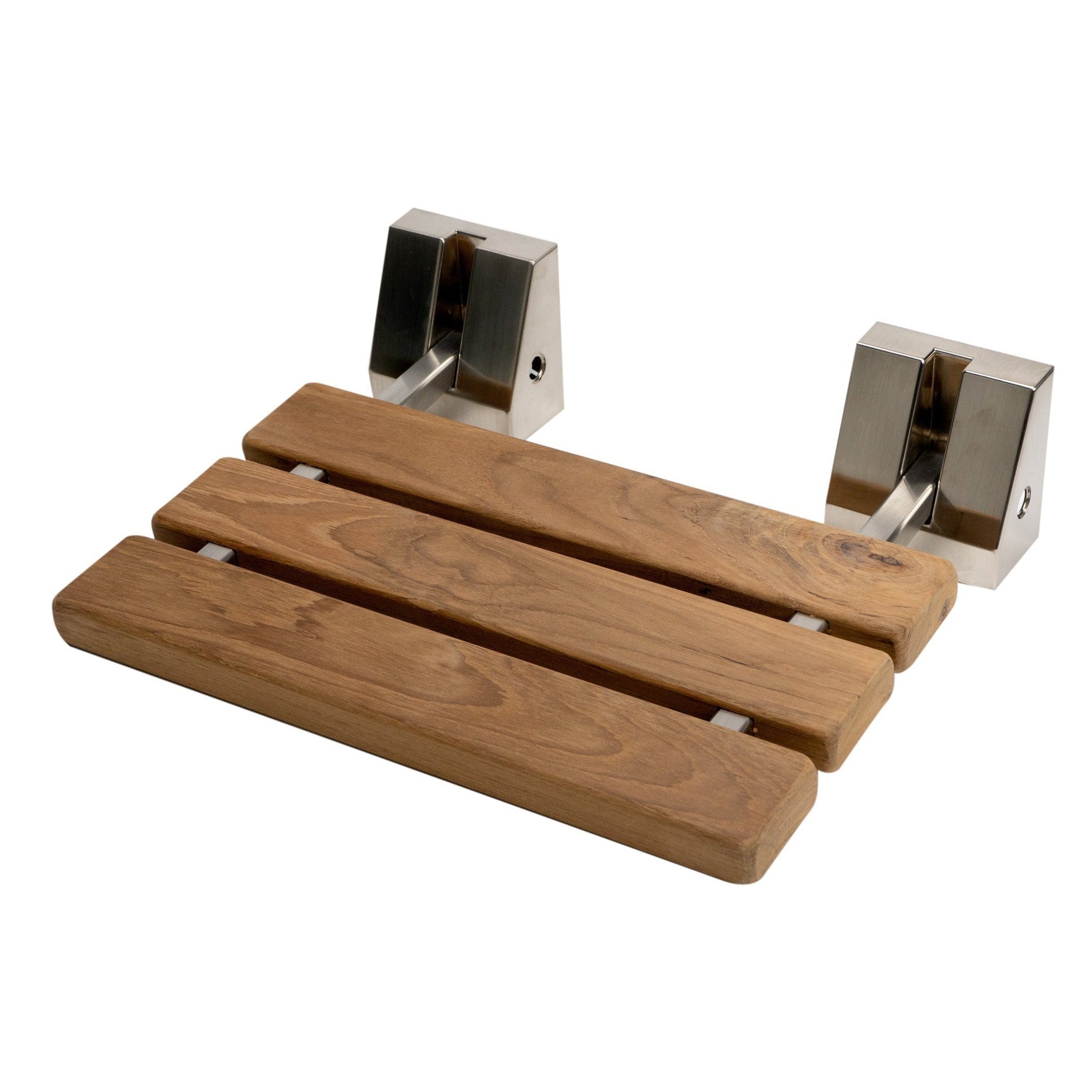 Teak folding shower seat online with stainless steel frame