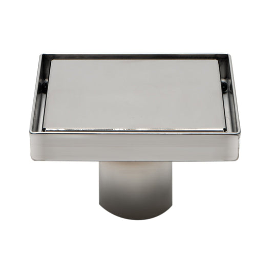 ALFI Brand ABSD55B-PSS 5" Polished Stainless Steel Square Shower Drain With Solid Cover