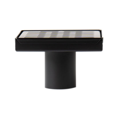 ALFI Brand ABSD55C-BM 5" Black Matte Stainless Steel Square Shower Drain With Groove Holes
