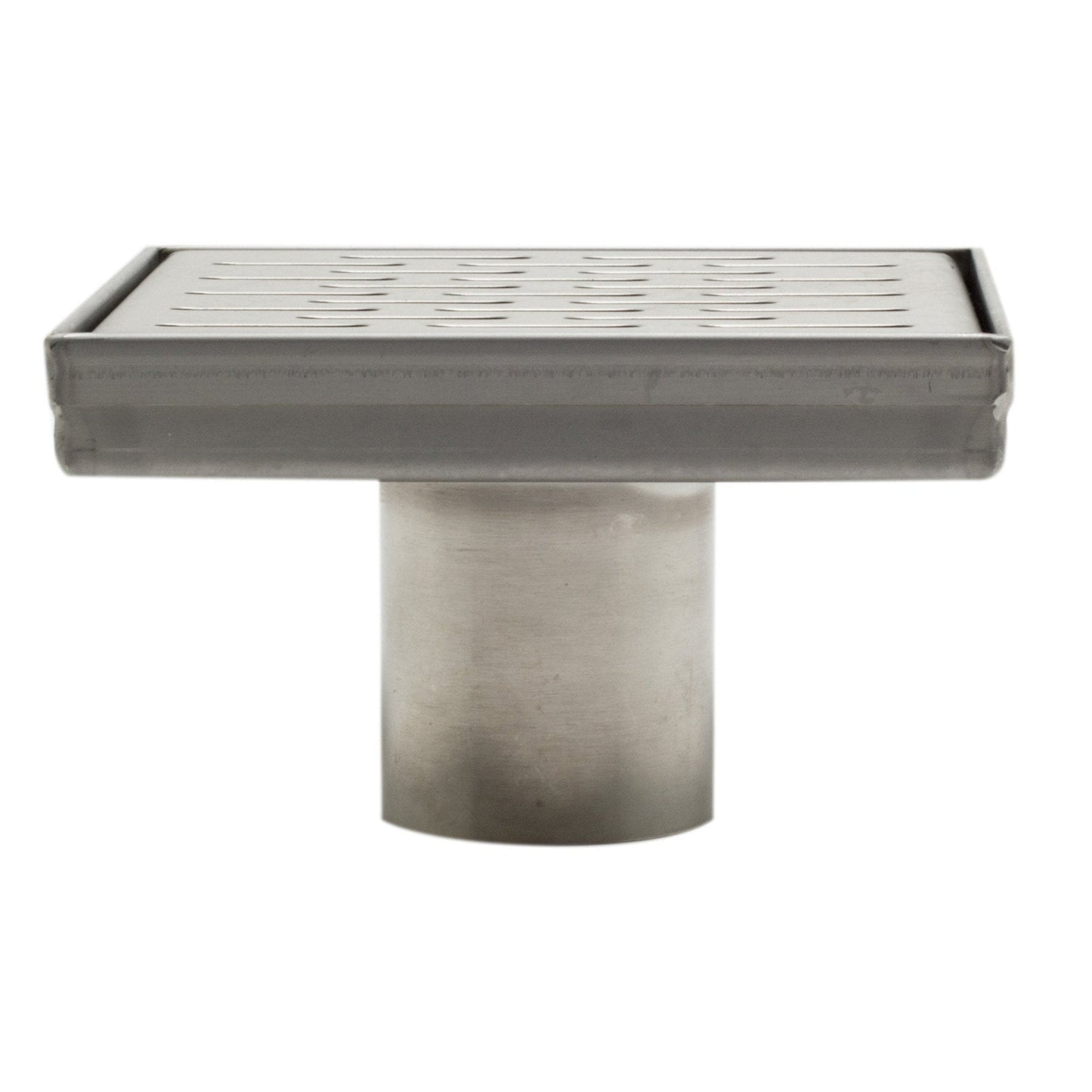 ALFI Brand ABSD55C-BSS 5" Brushed Stainless Steel Square Shower Drain With Groove Holes