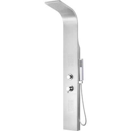 ALFI Brand ABSP20 Brushed Stainless Steel Rectangle Shower Panel With 2 Body Sprays