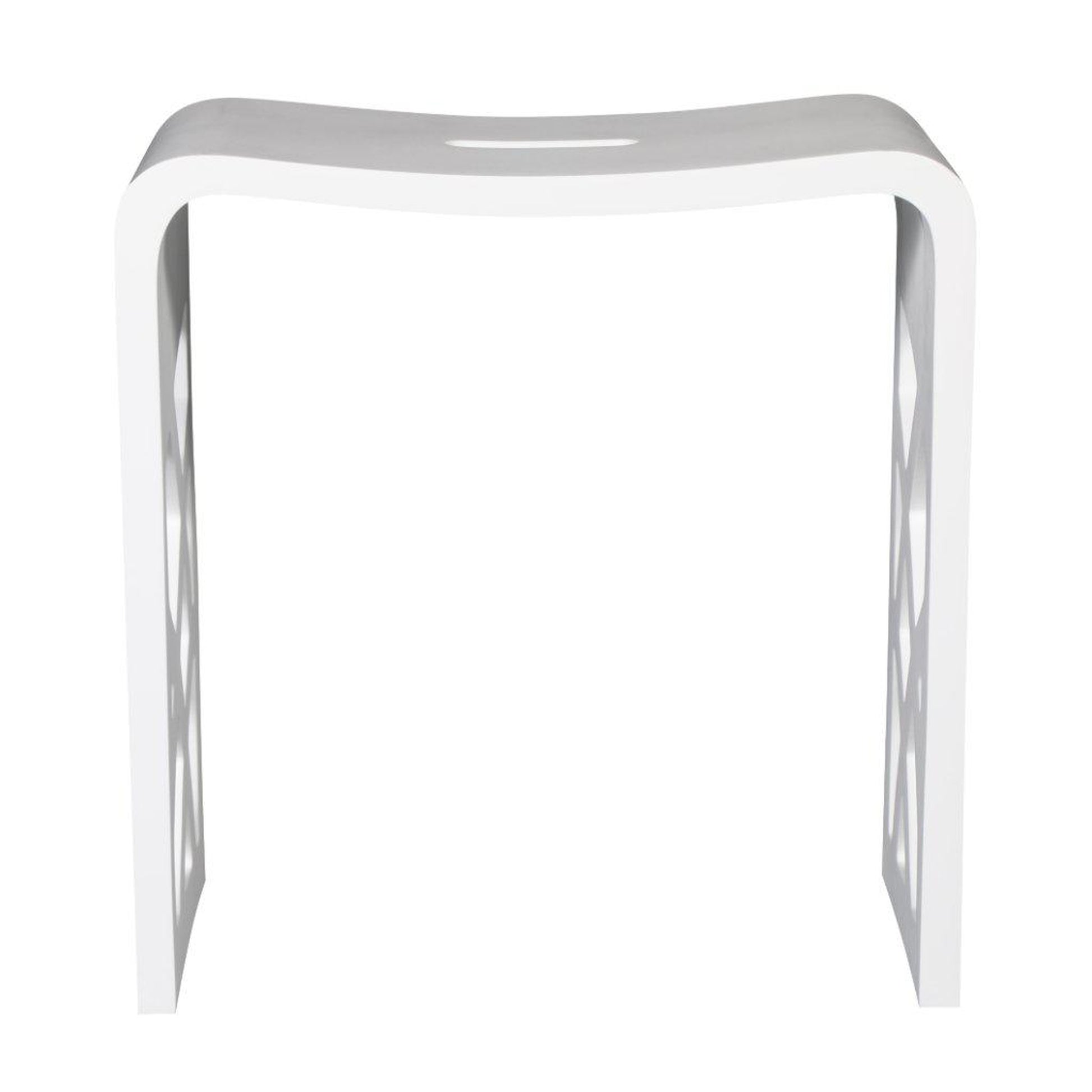 ALFI Brand ABST88 White Matte Designer Solid Surface Resin Bathroom/Shower Stool