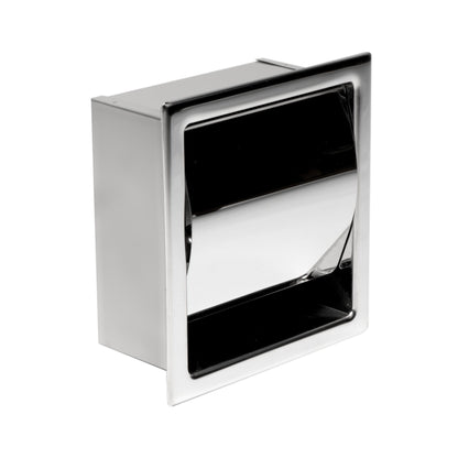 ALFI Brand ABTP77-PSS Polished Stainless Steel Recessed Toilet Paper Holder With Cover