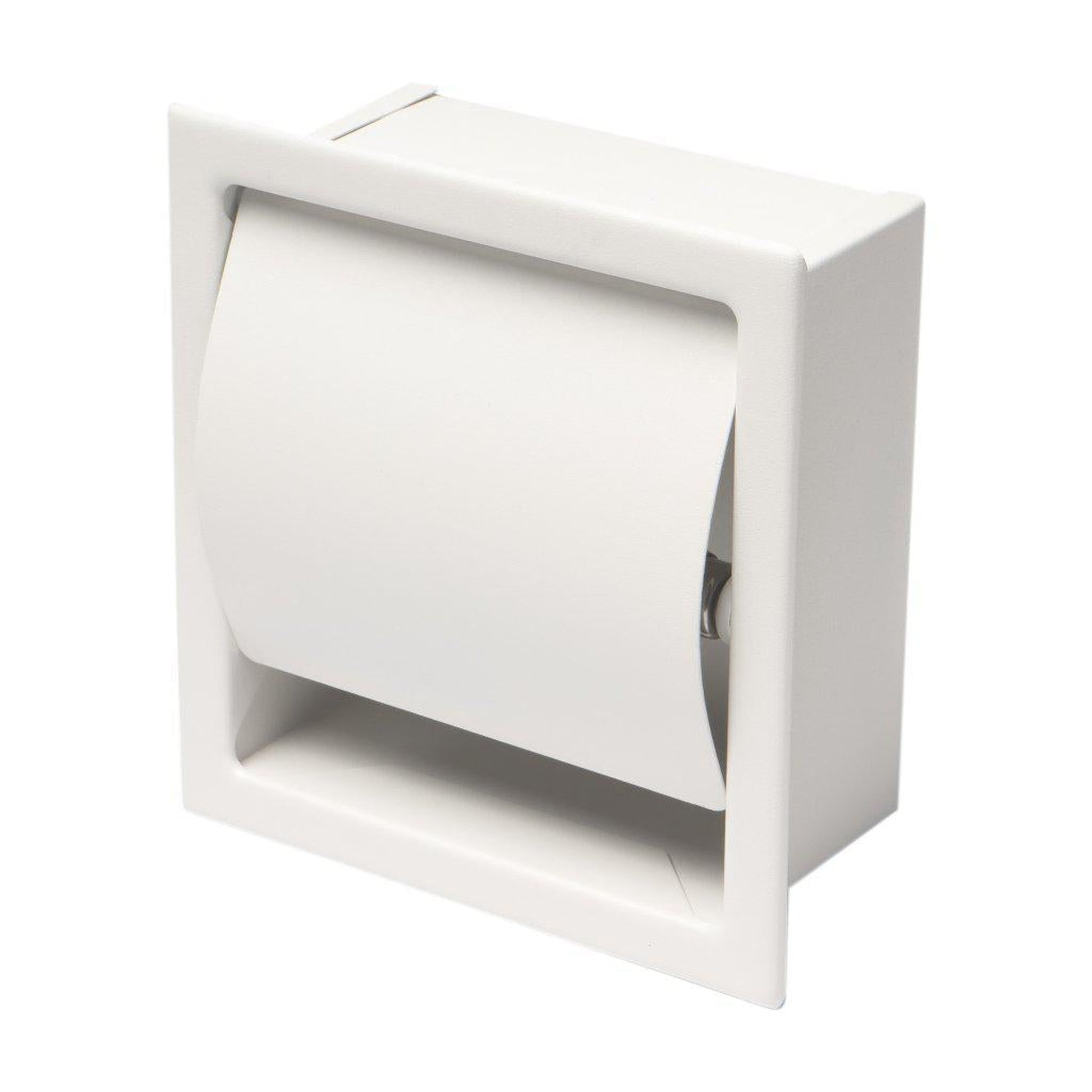 ALFI Brand ABTPC77-W White Matte Stainless Steel Recessed Toilet Paper Holder With Cover