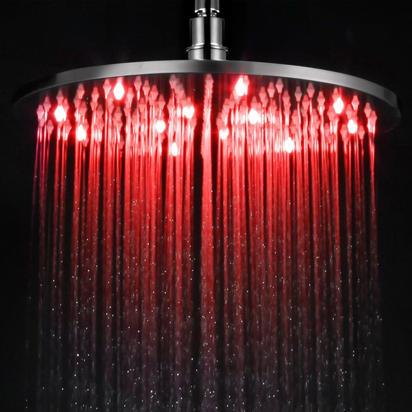 ALFI Brand LED12R-PC 12" Round Polished Chrome Wall or Ceiling Mounted Multi Color LED Rain Shower Head