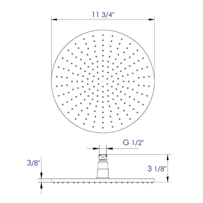 ALFI Brand LED12R-PC 12" Round Polished Chrome Wall or Ceiling Mounted Multi Color LED Rain Shower Head