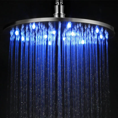 ALFI Brand LED12R-PC 12" Round Polished Chrome Wall or Ceiling Mounted Multi Color LED Rain Shower Head