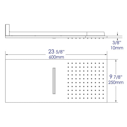 ALFI Brand RAIN10SW-BN 10" Square Brushed Nickel Wall-Mounted Waterfall Rain Brass Shower Head