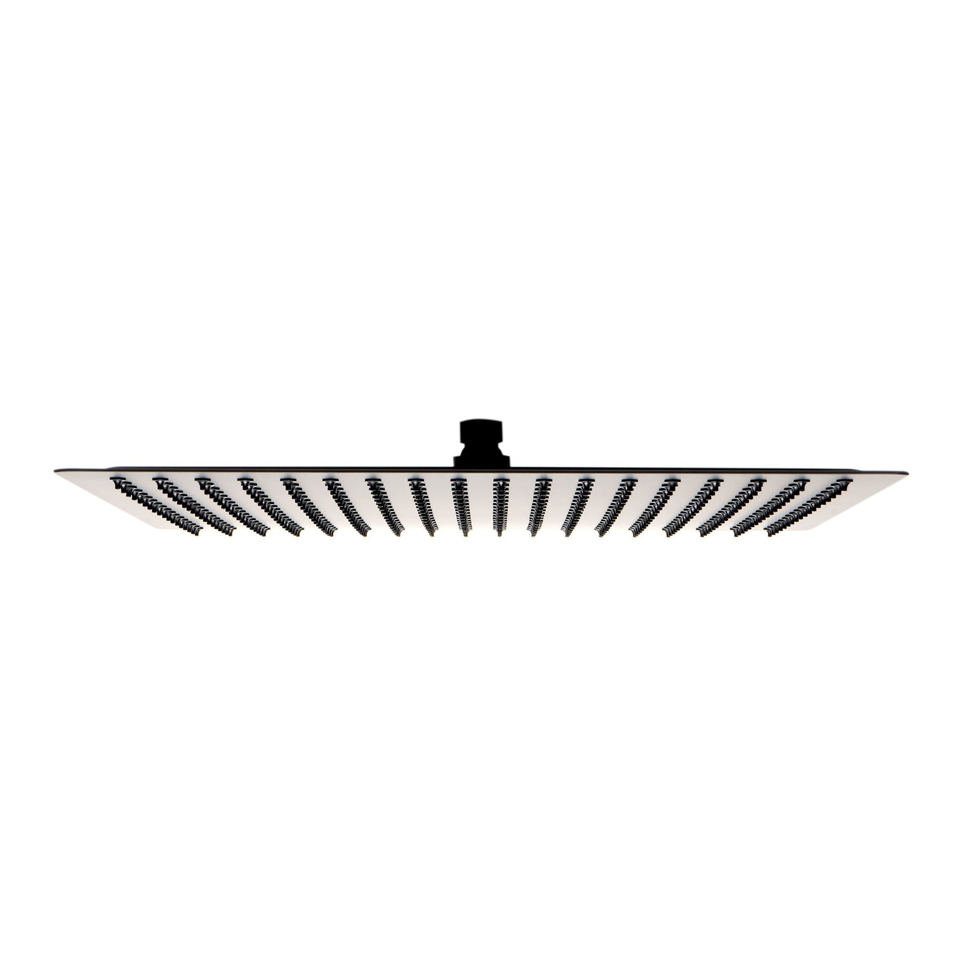 ALFI Brand RAIN16S-BM 16" Square Matte Black Stainless Steel Wall or Ceiling Mounted Ultra Thin Rain Brass Shower Head