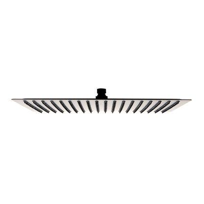 ALFI Brand RAIN16S-BM 16" Square Matte Black Stainless Steel Wall or Ceiling Mounted Ultra Thin Rain Brass Shower Head