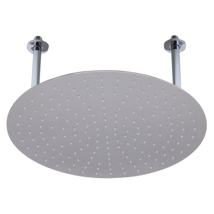 ALFI Brand RAIN20R-BSS 20" Round Brushed Solid Stainless Steel Wall or Ceiling Mounted Ultra Thin Rain Brass Shower Head
