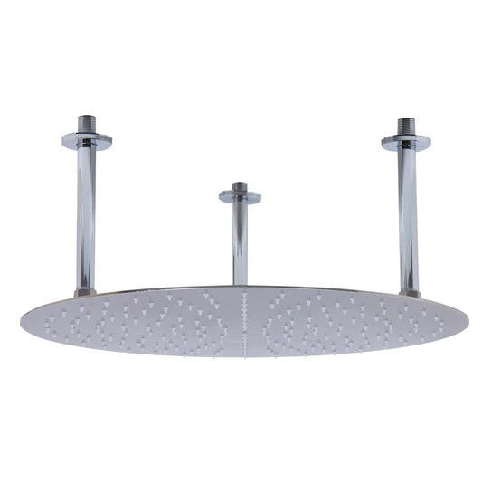 ALFI Brand RAIN20R-BSS 20" Round Brushed Solid Stainless Steel Wall or Ceiling Mounted Ultra Thin Rain Brass Shower Head