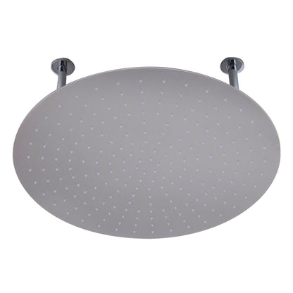 ALFI Brand RAIN24R-BSS 24" Round Solid Brushed Stainless Steel Wall or Ceiling Mounted Ultra Thin Rain Brass Shower Head
