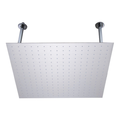 ALFI Brand RAIN24S-BSS 24" Square Solid Brushed Stainless Steel Wall or Ceiling Mounted Ultra Thin Rain Brass Shower Head