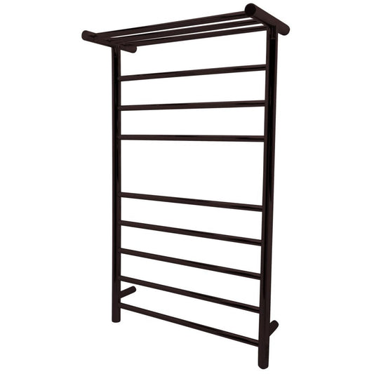 ANZZI Eve Series 8-Bar Stainless Steel Wall-Mounted Electric Towel Warmer Rack With Top Shelf in Oil Rubbed Bronze Finish
