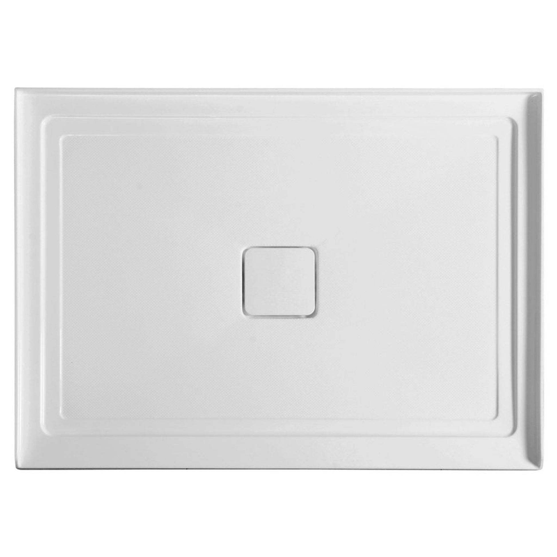 ANZZI Fissure Series 48" x 36" Center Drain With Cover Single Threshold White Shower Base With Built-in Tile Flange