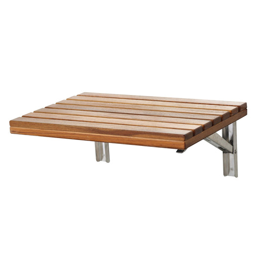 ANZZI Goreme Series 13" x 17" Foldable Teak Wood Wall-Mounted Shower Bench