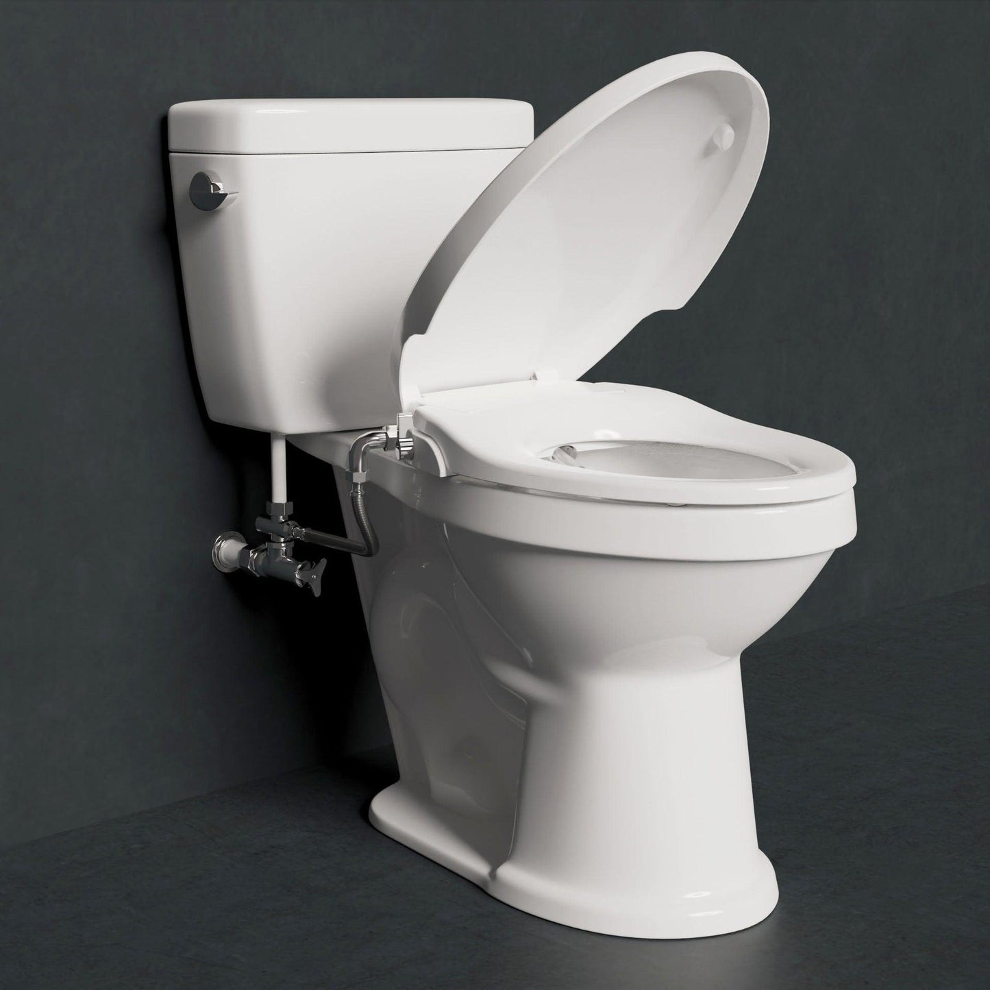 ANZZI Hal Series White Soft Close Non-Electric Toilet Seat With Dual Nozzle and Built-In Side Lever