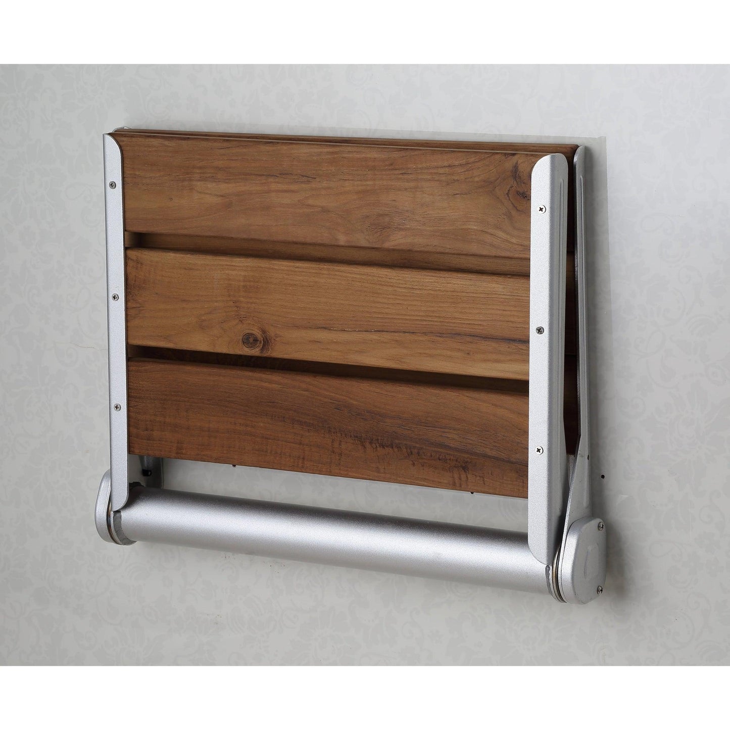 ANZZI Isle Series 15" x 19" Foldable Teak Wood Wall-Mounted Shower Bench