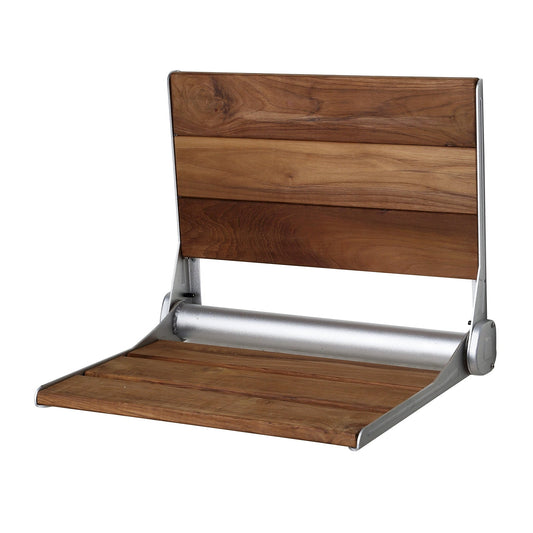 ANZZI Isle Series 15" x 19" Foldable Teak Wood Wall-Mounted Shower Bench