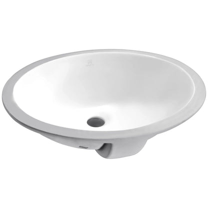 ANZZI Lanmia Series 20" x 16" Oval Shape Undermount Sink With Built-In Overflow in Glossy White Finish