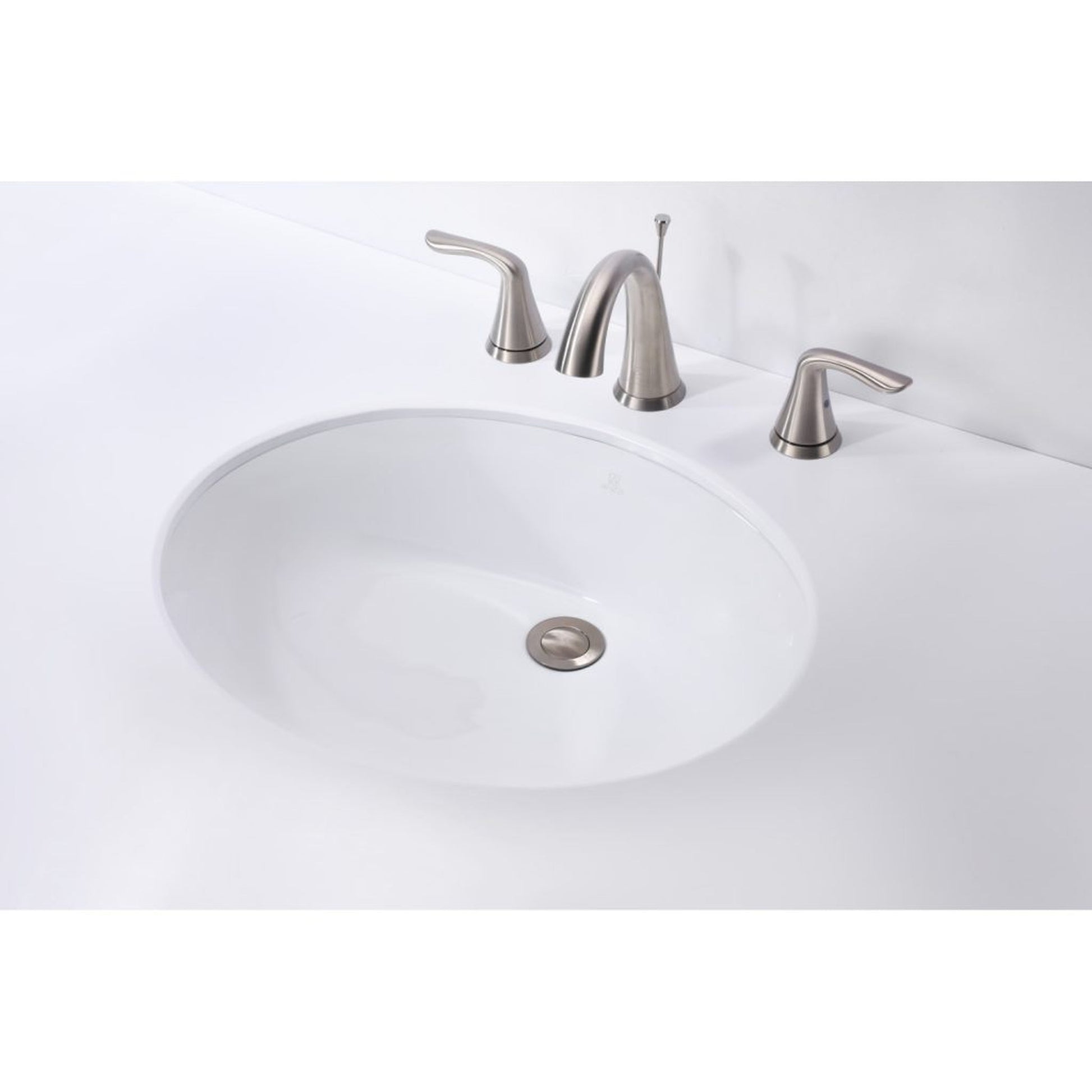 ANZZI Lanmia Series 20" x 16" Oval Shape Undermount Sink With Built-In Overflow in Glossy White Finish