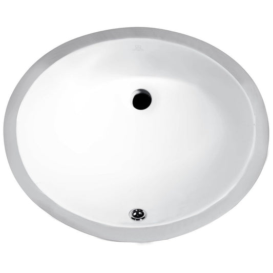 ANZZI Lanmia Series 20" x 16" Oval Shape Undermount Sink With Built-In Overflow in Glossy White Finish