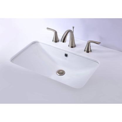 ANZZI Lanmia Series 24" x 15" Rectangular Undermount Sink With Built-In Overflow in Glossy White Finish