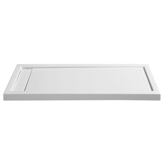 ANZZI Meadow Series 32" x 60" Left Drain With Cover Single Threshold White Shower Base