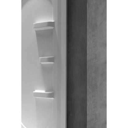 ANZZI Mishra Series 38" x 38" x 75" White Acrylic Corner Two Piece Shower Wall System With 6 Built-in Shelves