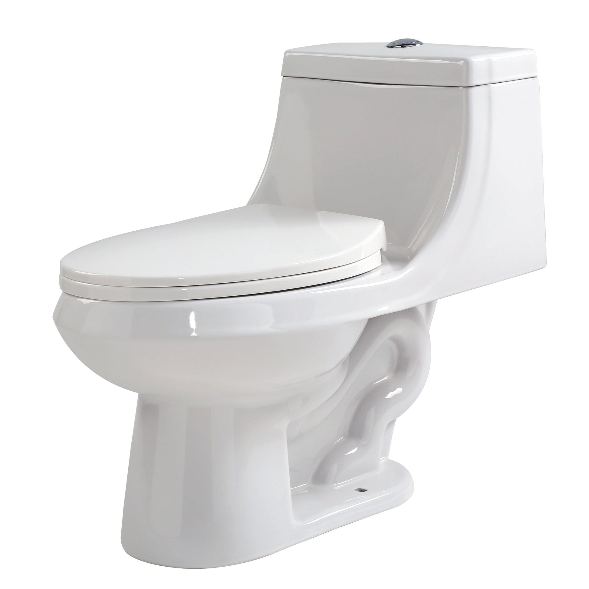 ANZZI Odin Series White Elongated Bathroom Toilet With Single Flush System