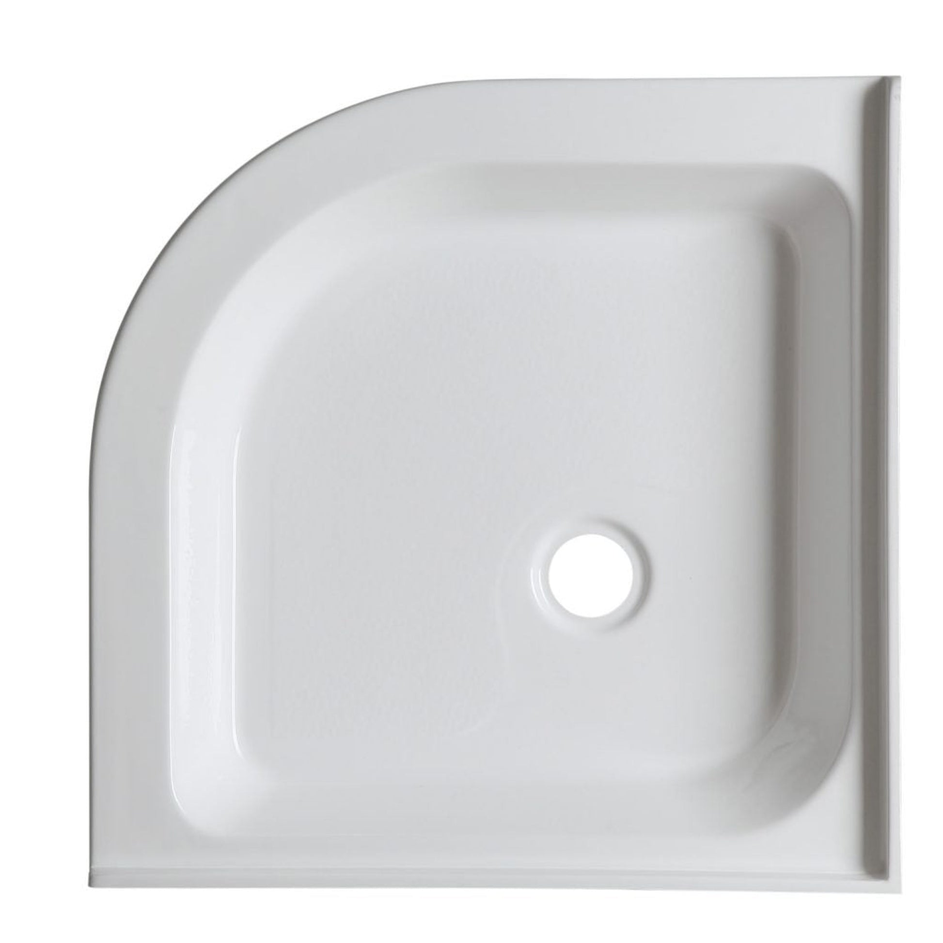 ANZZI Randi Series 32" x 32" Center Drain Neo-Round Double Threshold White Shower Base With Built-in Tile Flange