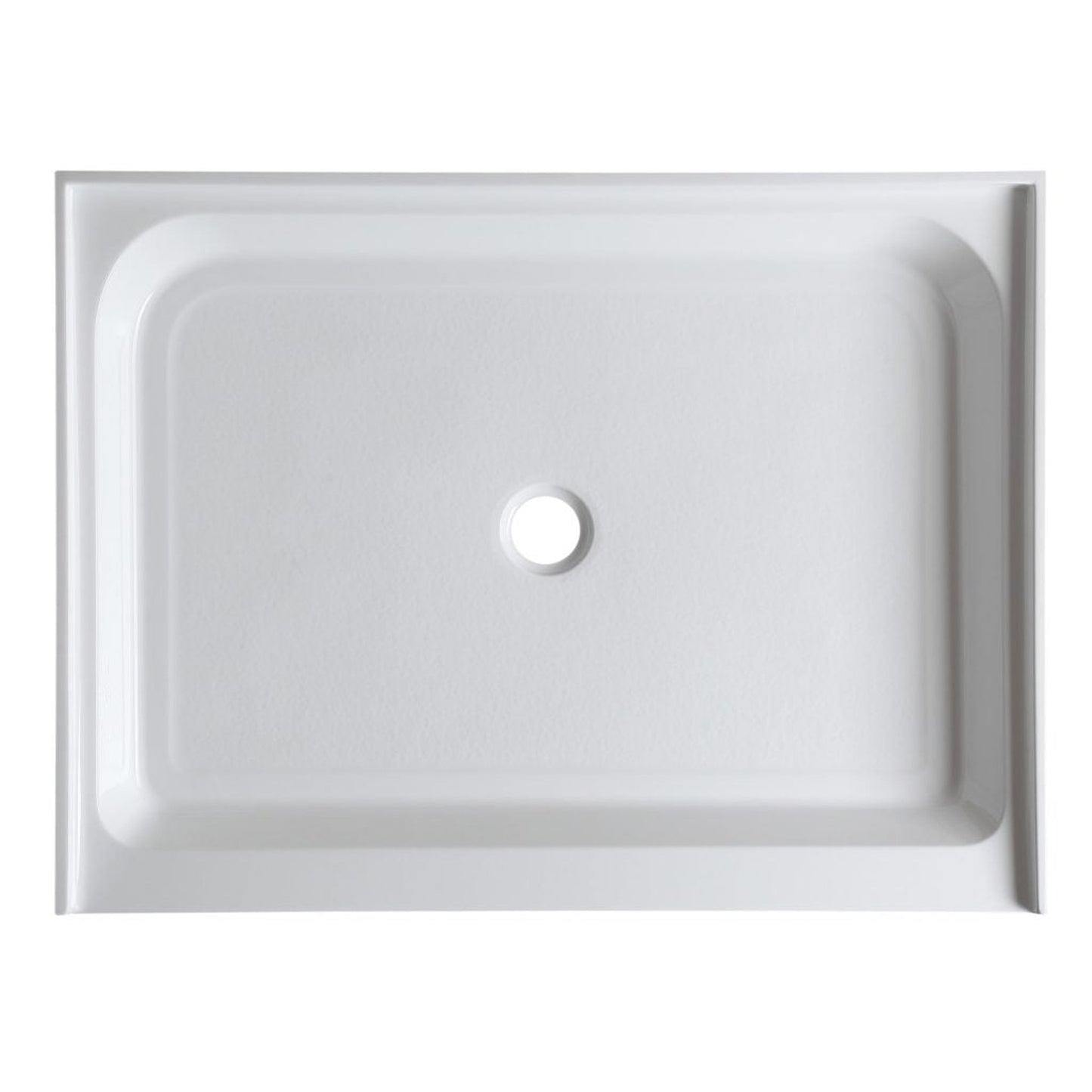 ANZZI Reach Series 48" x 36" Center Drain Single Threshold White Shower Base With Built-in Tile Flange