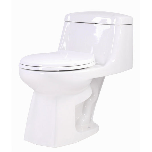 ANZZI Templar Series White Elongated Bathroom Toilet With Single Flush System